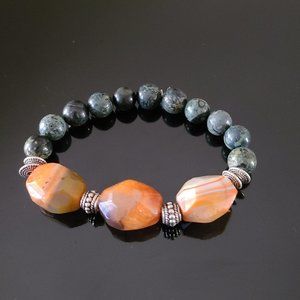 Chunky Gemstone Beaded Bracelet-Chunky business casual bracelet-Gemstone jewelry